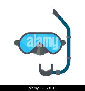 Maschera subacquea. Attrezzatura subacquea, occhiali di protezione dell'acqua disegno vettoriale Illustrazione Vettoriale