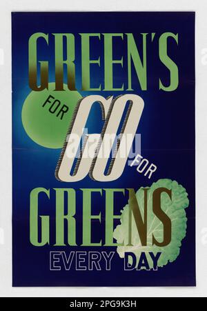 Green's Go for the Greens ogni giorno. 1942 - 1945. Ufficio per la gestione delle emergenze. Ufficio delle informazioni di guerra. Filiale operazioni nazionali. Ufficio servizi speciali. 3/9/1943-9/15/1945. Manifesti stranieri della seconda guerra mondiale Foto Stock