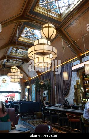 Art Deco interno di Café en Seine, Dawson Street Dublino Irlanda Foto Stock