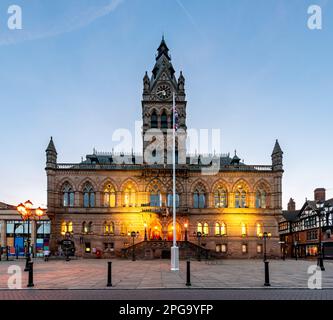 Il municipio di Chester si trova in Northgate Street, nel centro della città di Chester, Cheshire, Inghilterra Foto Stock