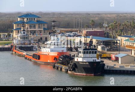 Galveston, Texas Marine Industrial Complex. Foto Stock