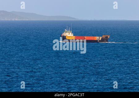 Crociera della Baia di Mogano a Roatan Honduras di proprietà di Carnival Corporaton LTD. Foto Stock