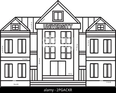 Laurea University Building colorazione isolata Illustrazione Vettoriale