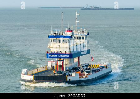 Traghetto Robert H Dedman Galveston-Bolivar. Foto Stock