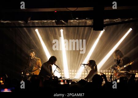 BARCELLONA - MAR 11: Rufus T. Firefly (gruppo psichedelico rock spagnolo) si esibirà sul palco all'Apolo Club il 11 marzo 2023 a Barcellona, Spagna. Foto Stock