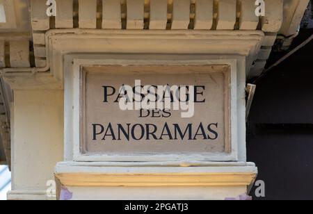 Accedi a Passage des Panoramas a Parigi, Francia Foto Stock