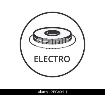 Icona di bruciatore di stufa elettrica in un cerchio. Illustrazione vettoriale. Illustrazione Vettoriale