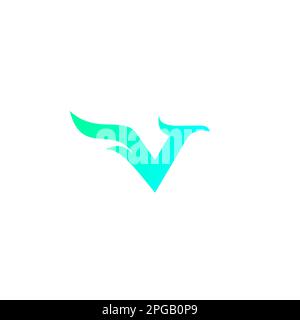 Logo V Eagle. Icona logo V Wing. Falcon Illustrazione Vettoriale