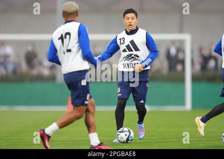 Chiba, Giappone. 21st Mar, 2023. Wataru Endo (JPN) Calcio : Giappone Nazionale di allenamento a Chiba, Giappone . Credit: AFLO SPORT/Alamy Live News Foto Stock