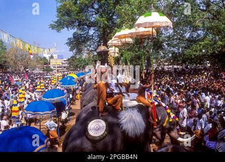 Festival del Pooram a Thrissur Trichur, Kerala, India del Sud, India, Asia Foto Stock