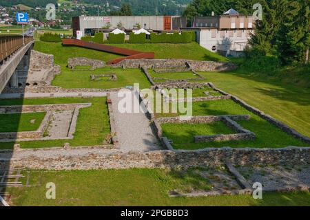 Aguntum, Europa, Municipio Claudium Aguntum, rovine di un villaggio romano, Doelsach, Lienz, Tirolo orientale, Tirolo, Austria Foto Stock