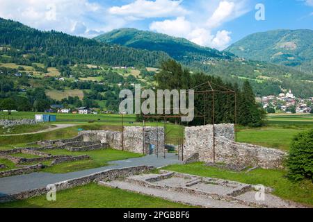 Aguntum, Europa, Municipio Claudium Aguntum, rovine della porta della città, insediamento romano, insediamento romano, Doelsach, Lienz, Tirolo orientale, Tirolo, Austria Foto Stock