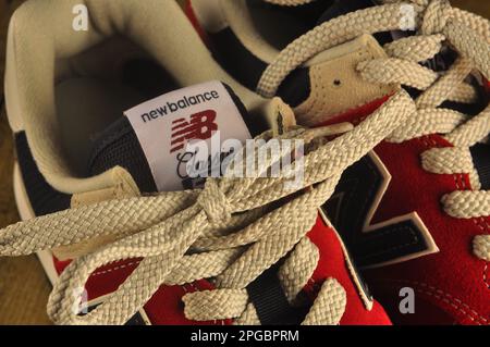 Nuove scarpe sportive Balance con dettagli ravvicinati Foto Stock