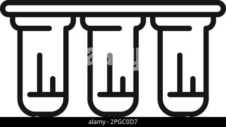 Icona del filtro triplo vettore piatto. Purificazione dell'acqua. Liquido contenitore Illustrazione Vettoriale