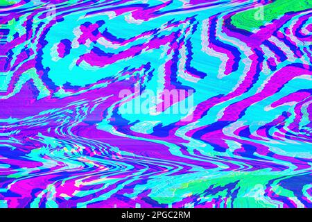 Motion Glitch ha distorto sfondo psichedelico multicolore testurizzato Foto Stock
