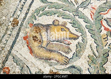 Mosaici romani a Villa Romana del Casale, Piazza Armerina, Sicilia, Italia, Patrimonio dell'Umanità dell'UNESCO Foto Stock