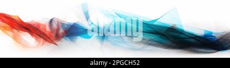 Immagine panoramica di schemi astratti, onde, rete internet, nodi di connessione, uno sfondo bianco. Immagine perfetta del sito Web. Foto Stock