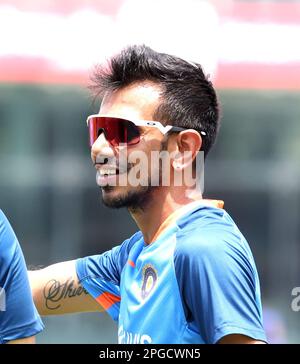 Chennai, India. 22nd Mar, 2023. Sessione di prove libere in vista del 3rd° ODI tra Australia e India al ma Chidambaram Stadium, Chennai. Giocatori della squadra indiana. Challal in azione Credit: Seshadri SUKUMAR/Alamy Live News Foto Stock