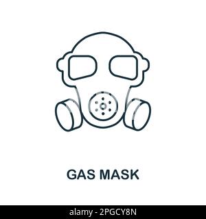 Icona linea maschera gas. Icona del profilo della maschera gas semplice monocromatica per modelli, web design e infografica Illustrazione Vettoriale