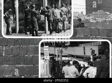 1961, il muro di Berlino (Germania) durante la sua costruzione Foto Stock