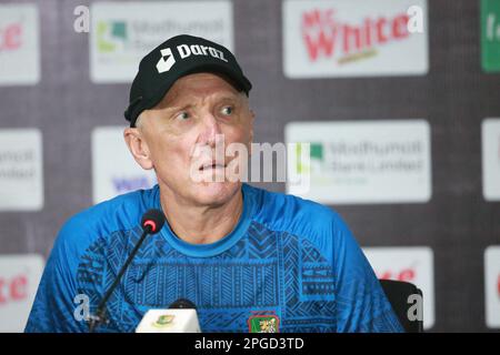 Allan Donald, Bangladesh batting coach partecipa a una conferenza stampa pre-partita presso la sala conferenze dello stadio internazionale Sylhet, lakkatura, Sylhet, Banglade Foto Stock