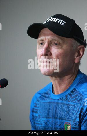 Allan Donald, Bangladesh batting coach partecipa a una conferenza stampa pre-partita presso la sala conferenze dello stadio internazionale Sylhet, lakkatura, Sylhet, Banglade Foto Stock