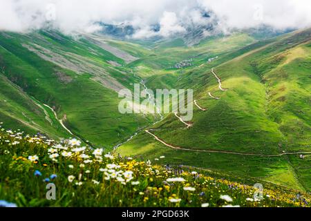 Altopiano di Cicekli nel distretto di Camlihemsin nella provincia di Rize. Regione delle montagne di Kackar. Rize, Turchia. (Turco: Cicekli Yaylasi) Foto Stock