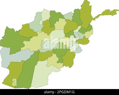 Mappa politica modificabile estremamente dettagliata con livelli separati. Afghanistan. Illustrazione Vettoriale