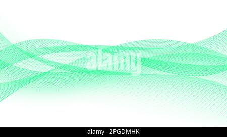Cornice sfondo astratto con linee ondulate verdi. blu verde ondulata curva astratta liscio piccolo motivo triangolare Foto Stock