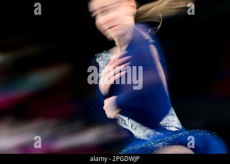 EMA DOBOSZOVA (SVK), durante il Women Short Program, al Campionato Mondiale di Pattinaggio ISU 2023, alla Saitama Super Arena, il 22 marzo 2023 a Saitama, Giappone. Credit: Raniero Corbelletti/AFLO/Alamy Live News Foto Stock