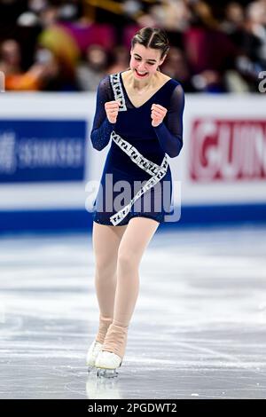 EMA DOBOSZOVA (SVK), durante il Women Short Program, al Campionato Mondiale di Pattinaggio ISU 2023, alla Saitama Super Arena, il 22 marzo 2023 a Saitama, Giappone. Credit: Raniero Corbelletti/AFLO/Alamy Live News Foto Stock