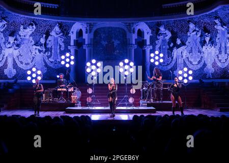 Barcellona, Spagna. 2023.03.10. La band Tanxugueiras si esibirà sul palco al Palau de la Musica il 10 marzo 2023 a Barcellona, Spagna. Foto Stock