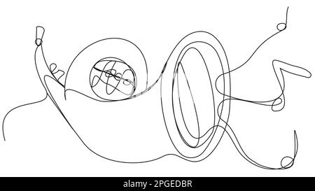 Tromba musicale di una riga su sfondo bianco Illustrazione Vettoriale