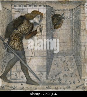 Tile Design - Theseus and the Minotaur in the Labyrinth 1861 di Edward Burne-Jones Foto Stock