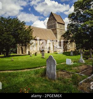 Chiesa di San Lorenzo a Castle Rising, King's Lynn PE31 6AG preso nel 1993 Foto Stock