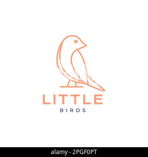 uccello piccolo canarino linea moderna minimale semplice logo vettore Illustrazione Vettoriale