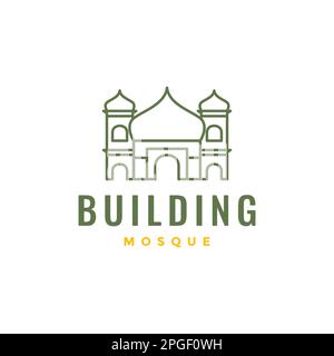 pregare luogo moschea cupola gate architetto linea logo vettore di progettazione Illustrazione Vettoriale