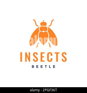scarabeo di insetto volare amore moderno minimal logo vettore Illustrazione Vettoriale