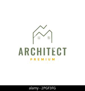 casa casa architetto moderno tetto minimalista futuristico logo design vettore Illustrazione Vettoriale