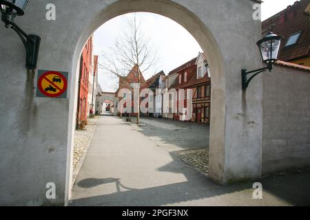 JAKRIBORG è una tenuta di alloggi a Hjärup tra Malmö e Lundin, Svezia meridionale, il progetto Jakriborg mostra somiglianze con il movimento contemporaneo del New Urbanismo ed è spesso paragonato al progetto Poundbury in Inghilterra costruito dal principe Carlo Foto Stock