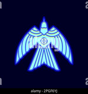 volando uccello libertà falco caccia preda tecnologia moderna geometrico colorato astratto logo disegno vettore Illustrazione Vettoriale