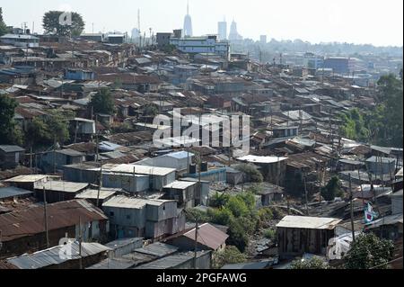 KENYA, Nairobi, Kibera slum / KENIA, Nairobi, Slum Kibera Foto Stock