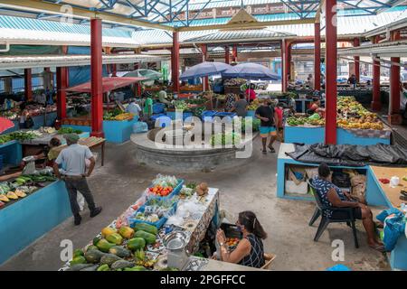 Sir Selwyn Clarke mercato coperto di frutta e verdura Victoria Mahe Seychelles Foto Stock