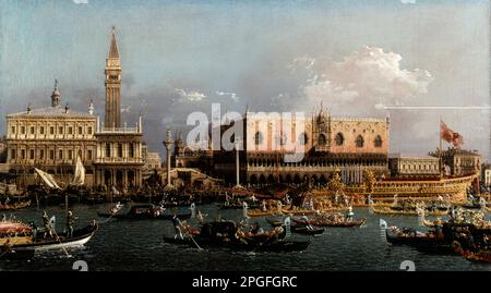 Il Bucintoro al Molo il giorno dell'Ascensione 1760 di Giovanni Antonio Canal Foto Stock