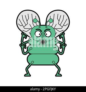 Volare cartone animato isolato. Illustrazione del vettore di cavalli, gadfly Illustrazione Vettoriale