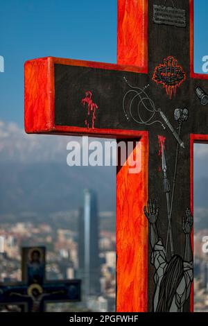 Santuario dell'Immacolata Concezione sulla collina di San Cristóbal, Santiago, Cile Foto Stock