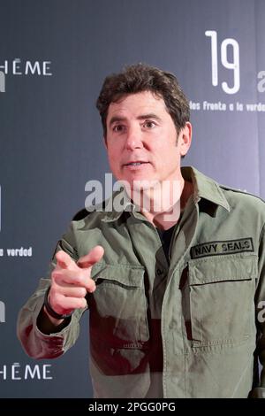 22 marzo 2023, Madrid, Madrid, Spagna: Manel Fuentes partecipa alla Premiere '19 soli frente a la verdad' al Callao Cinema il 22 marzo 2023 a Madrid, Spagna (Credit Image: © Jack Abuin/ZUMA Press Wire) SOLO PER USO EDITORIALE! Non per USO commerciale! Foto Stock