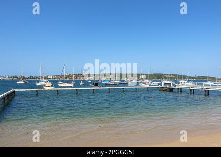 Il recinto per nuotare a Forty Basets Beach a Balgowlah Heights a Sydney, Australia Foto Stock