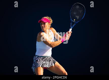 Laura Siegemund in Germania durante il primo round del Miami Open 2023, WTA 1000 torneo di tennis il 21 marzo 2023 a Miami, USA - Foto: Rob Prange/DPPI/LiveMedia Foto Stock