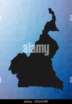 Mappa geometrica del Camerun. Forma a stencil del Camerun in basso stile poli. Potente illustrazione vettoriale del paese. Illustrazione Vettoriale